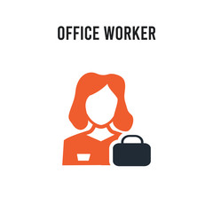 Office worker vector icon on white background. Red and black colored Office worker icon. Simple element illustration sign symbol EPS