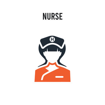 Nurse vector icon on white background. Red and black colored Nurse icon. Simple element illustration sign symbol EPS