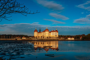 Panoramic view on Moritzburg Castle, Germany.