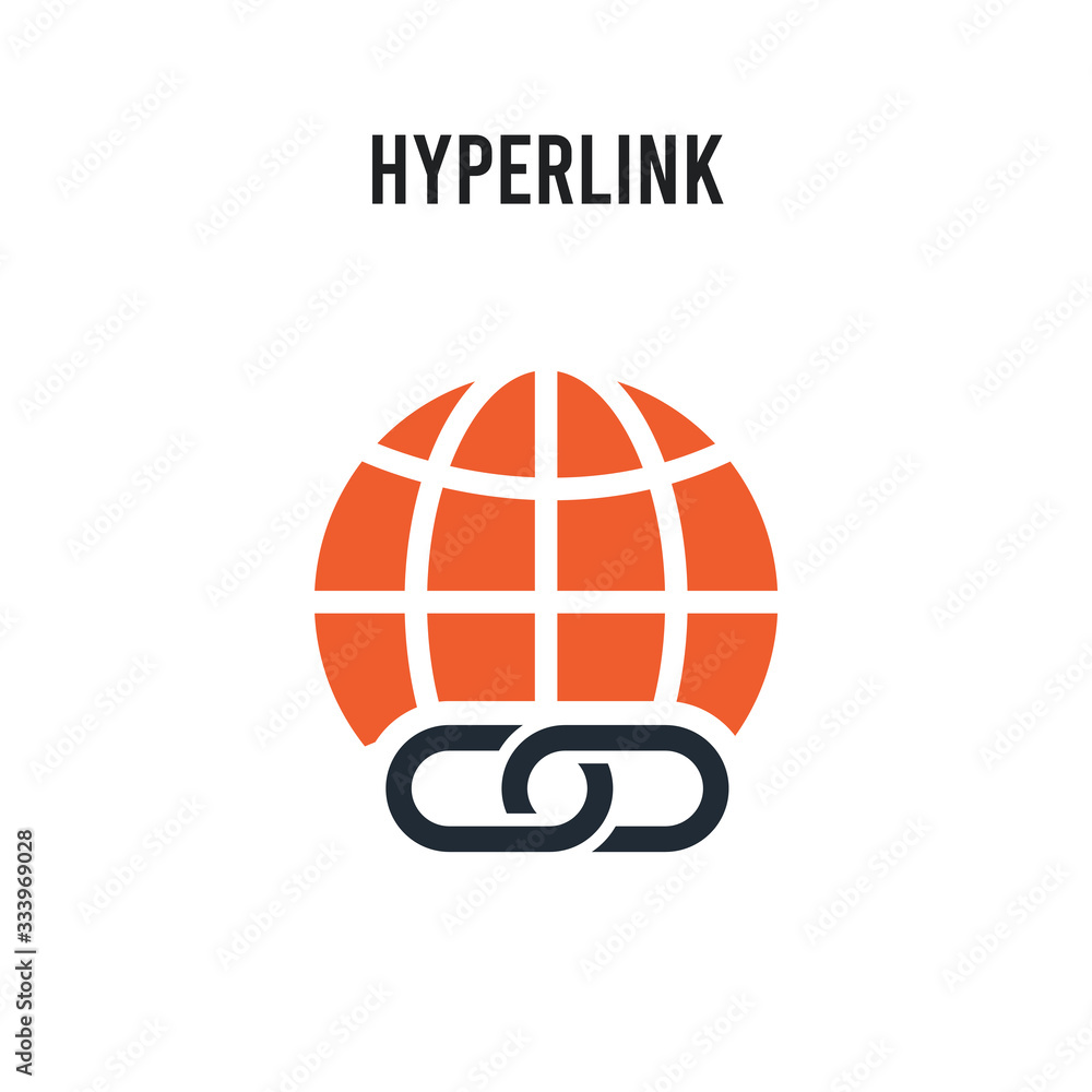 Poster hyperlink vector icon on white background. red and black colored hyperlink icon. simple element illu