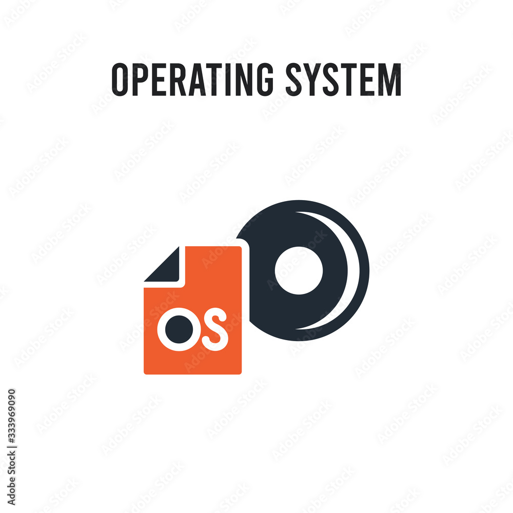 Poster operating system vector icon on white background. red and black colored operating system icon. simpl