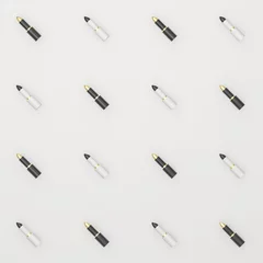 Background from black and white lipsticks on a light background. Fashionable 3D illustration. © anghelka