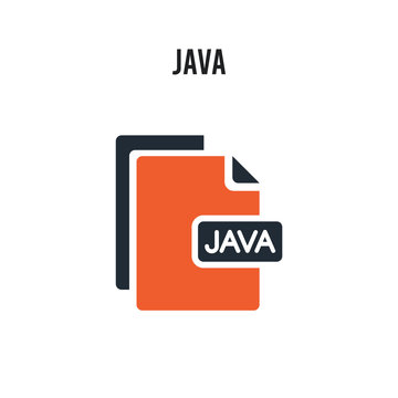 Java vector icon on white background. Red and black colored Java icon. Simple element illustration sign symbol EPS