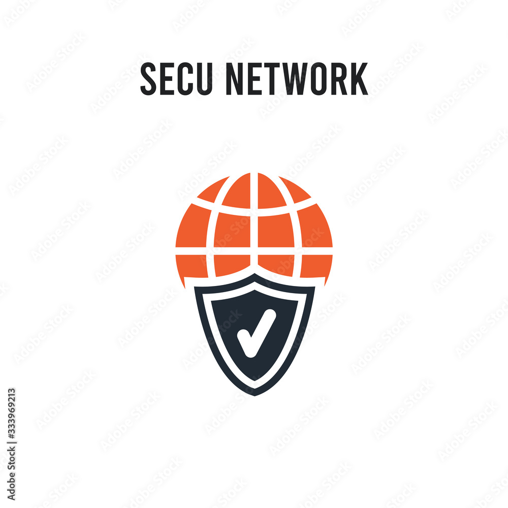 Poster secu network vector icon on white background. red and black colored secu network icon. simple elemen