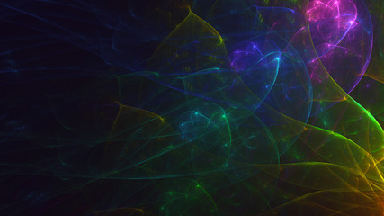 3D rendering abstract colorful fractal light background
