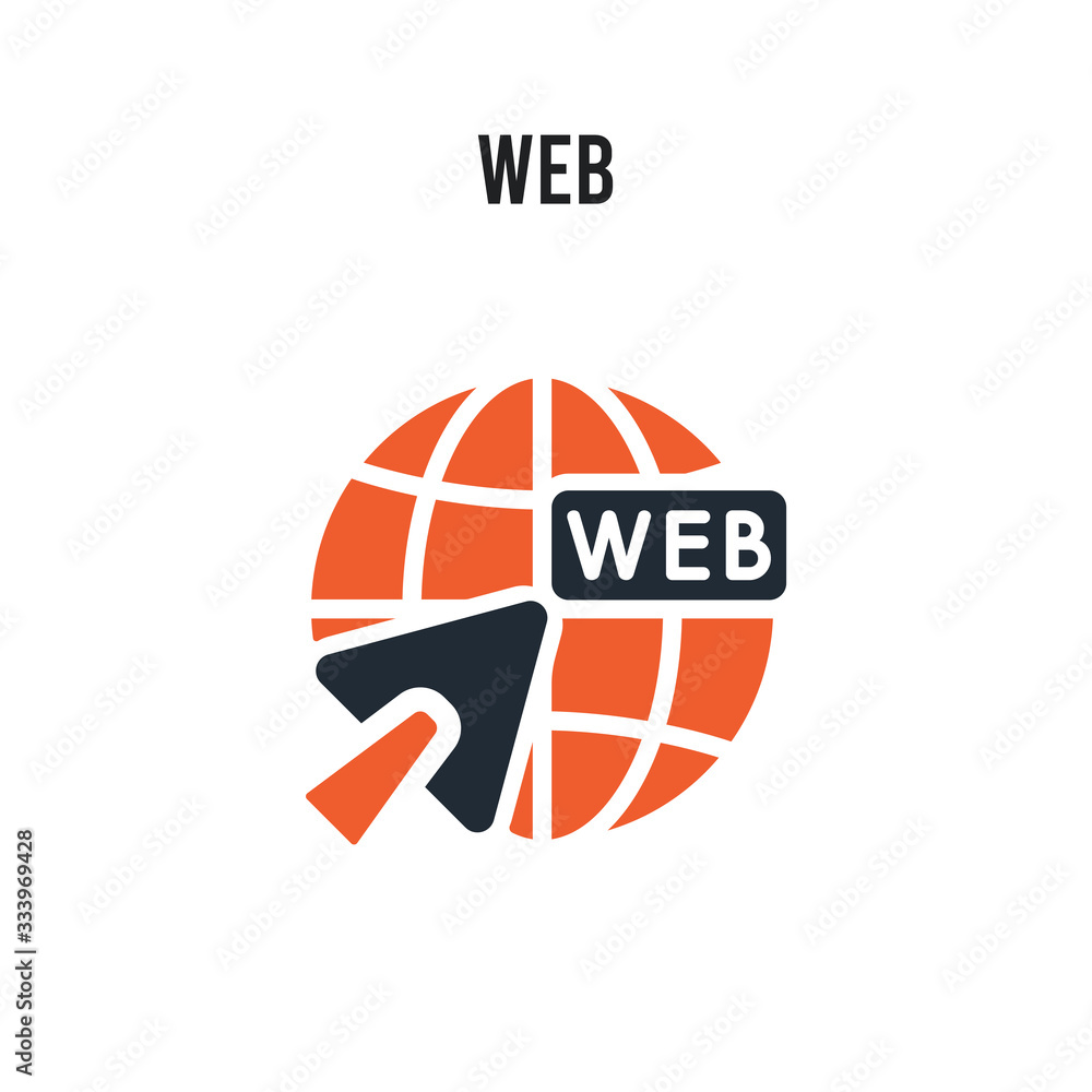 Poster web vector icon on white background. red and black colored web icon. simple element illustration sig