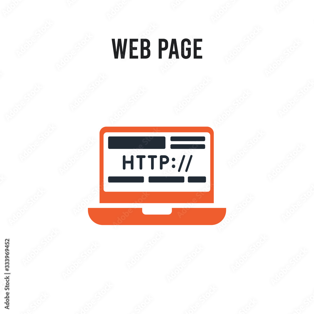 Poster web page vector icon on white background. red and black colored web page icon. simple element illust