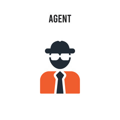 Agent vector icon on white background. Red and black colored Agent icon. Simple element illustration sign symbol EPS