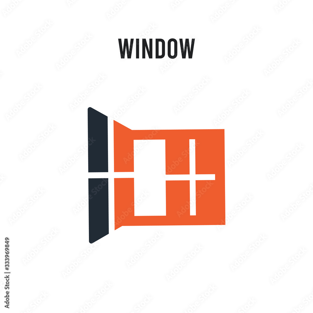 Poster window vector icon on white background. red and black colored window icon. simple element illustrati