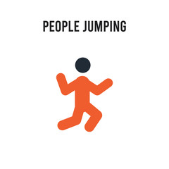 People Jumping vector icon on white background. Red and black colored People Jumping icon. Simple element illustration sign symbol EPS