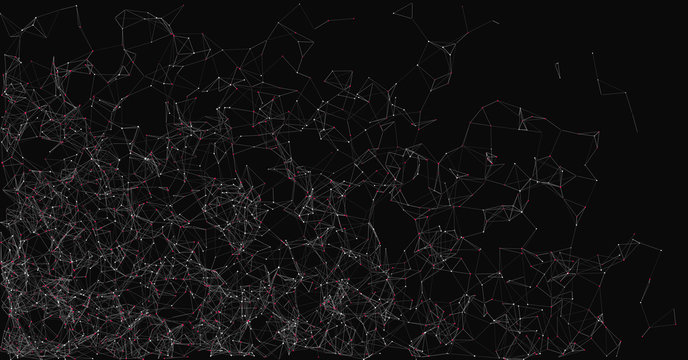 Network Mesh Random Procedural Art background illustration