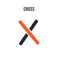Cross vector icon on white background. Red and black colored Cross icon. Simple element illustration sign symbol EPS