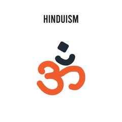 Hinduism vector icon on white background. Red and black colored Hinduism icon. Simple element illustration sign symbol EPS