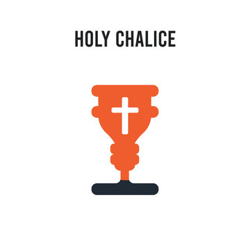 Holy chalice vector icon on white background. Red and black colored Holy chalice icon. Simple element illustration sign symbol EPS