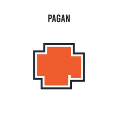 pagan vector icon on white background. Red and black colored pagan icon. Simple element illustration sign symbol EPS