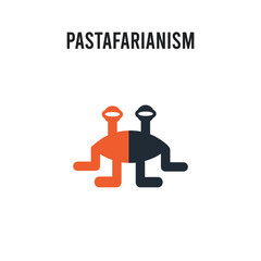 Pastafarianism vector icon on white background. Red and black colored Pastafarianism icon. Simple element illustration sign symbol EPS