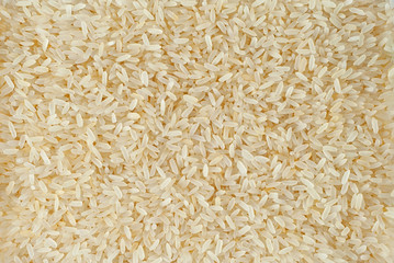 Texture of white polished rice. Lots of rice on the pile.