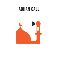 Adhan Call vector icon on white background. Red and black colored Adhan Call icon. Simple element illustration sign symbol EPS