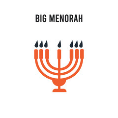 Big Menorah vector icon on white background. Red and black colored Big Menorah icon. Simple element illustration sign symbol EPS