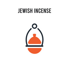 Jewish Incense vector icon on white background. Red and black colored Jewish Incense icon. Simple element illustration sign symbol EPS