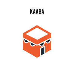 Kaaba vector icon on white background. Red and black colored Kaaba icon. Simple element illustration sign symbol EPS