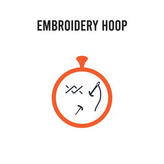 Embroidery hoop vector icon on white background. Red and black colored Embroidery hoop icon. Simple element illustration sign symbol EPS