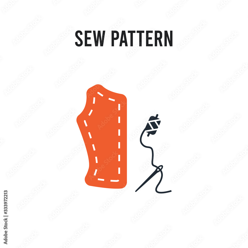 Aufkleber sew pattern vector icon on white background. red and black colored sew pattern icon. simple element 