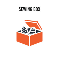 Sewing box vector icon on white background. Red and black colored Sewing box icon. Simple element illustration sign symbol EPS