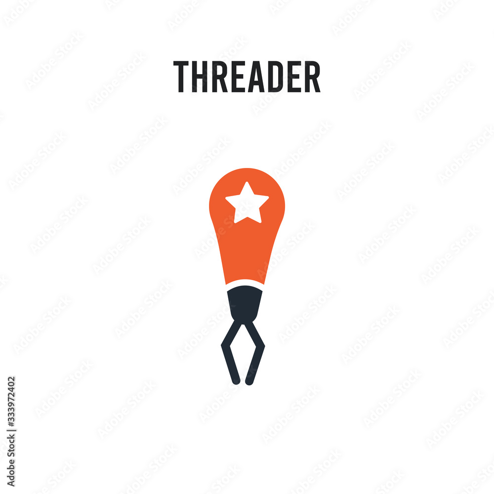 Poster threader vector icon on white background. red and black colored threader icon. simple element illust