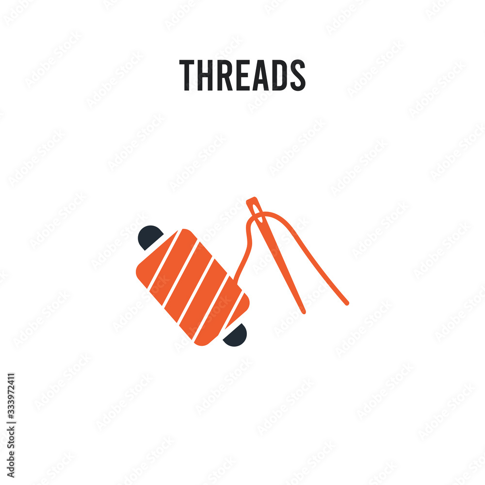 Aufkleber threads vector icon on white background. red and black colored threads icon. simple element illustra