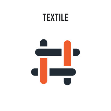 textile vector icon on white background. Red and black colored textile icon. Simple element illustration sign symbol EPS