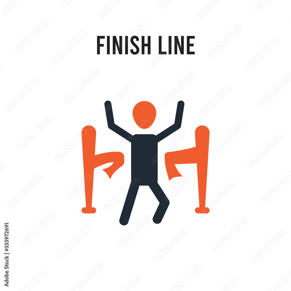 Poster finish line vector icon on white background. red and black colored finish line icon. simple element 