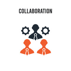 Collaboration vector icon on white background. Red and black colored Collaboration icon. Simple element illustration sign symbol EPS