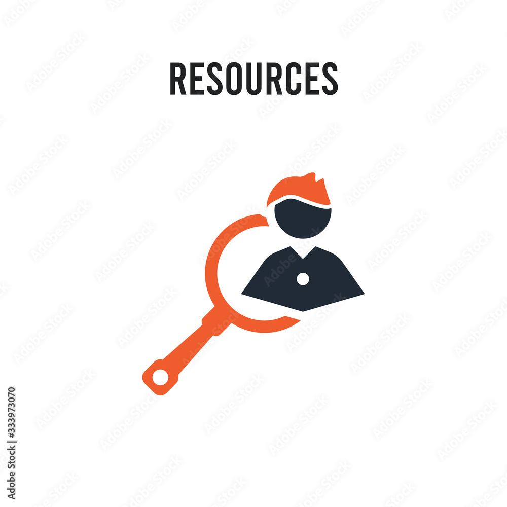 Poster resources vector icon on white background. red and black colored resources icon. simple element illu