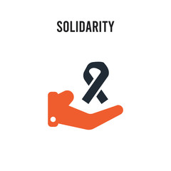 Solidarity vector icon on white background. Red and black colored Solidarity icon. Simple element illustration sign symbol EPS