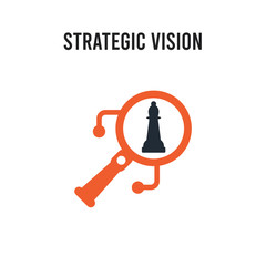 strategic Vision vector icon on white background. Red and black colored strategic Vision icon. Simple element illustration sign symbol EPS