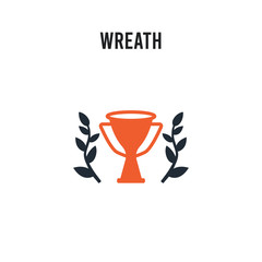 Wreath vector icon on white background. Red and black colored Wreath icon. Simple element illustration sign symbol EPS