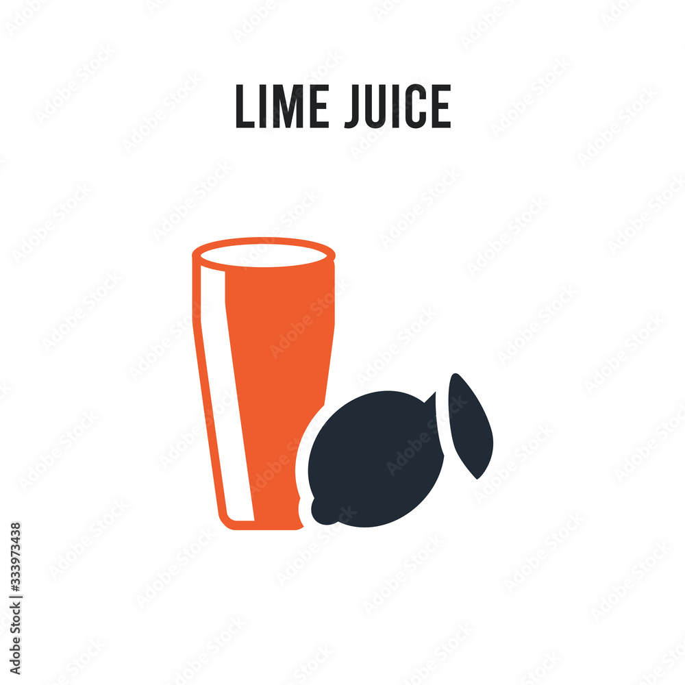 Poster lime juice vector icon on white background. red and black colored lime juice icon. simple element il