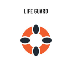 Life guard vector icon on white background. Red and black colored Life guard icon. Simple element illustration sign symbol EPS