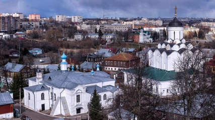 Fototapeta premium City landscape with monastery from above. Vladimir, Russia.