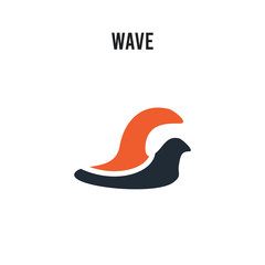 Wave vector icon on white background. Red and black colored Wave icon. Simple element illustration sign symbol EPS