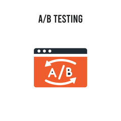 A/B Testing vector icon on white background. Red and black colored A/B Testing icon. Simple element illustration sign symbol EPS