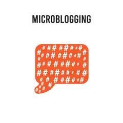 Microblogging vector icon on white background. Red and black colored Microblogging icon. Simple element illustration sign symbol EPS