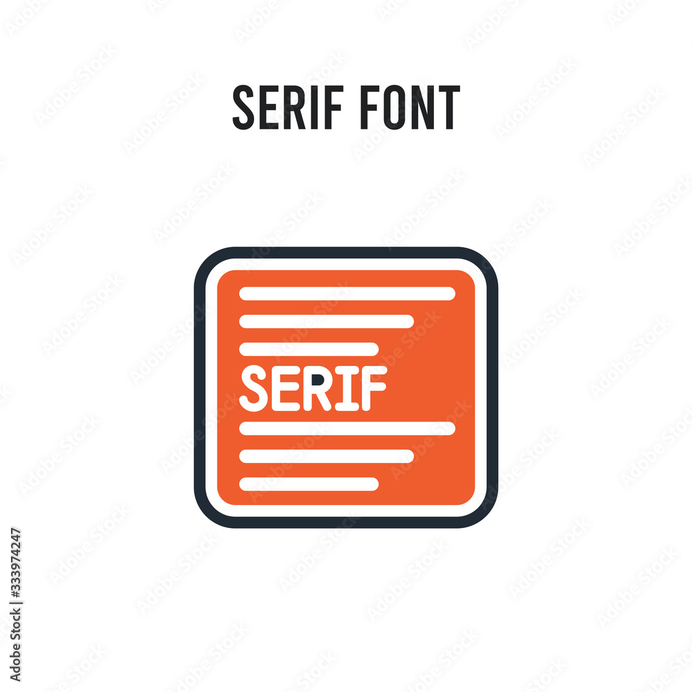 Poster serif font vector icon on white background. red and black colored serif font icon. simple element il