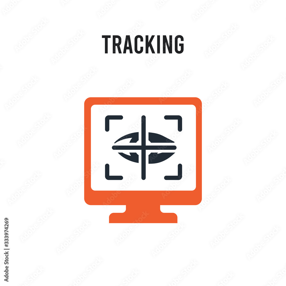 Poster tracking vector icon on white background. red and black colored tracking icon. simple element illust