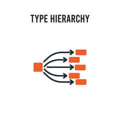Type hierarchy vector icon on white background. Red and black colored Type hierarchy icon. Simple element illustration sign symbol EPS