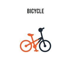 Fototapeta premium Bicycle vector icon on white background. Red and black colored Bicycle icon. Simple element illustration sign symbol EPS