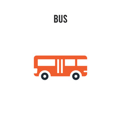 Bus vector icon on white background. Red and black colored Bus icon. Simple element illustration sign symbol EPS