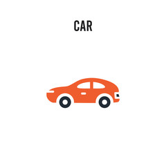 Car vector icon on white background. Red and black colored Car icon. Simple element illustration sign symbol EPS