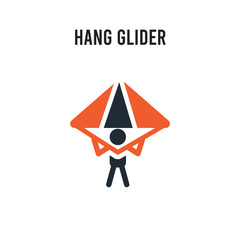 hang glider vector icon on white background. Red and black colored hang glider icon. Simple element illustration sign symbol EPS